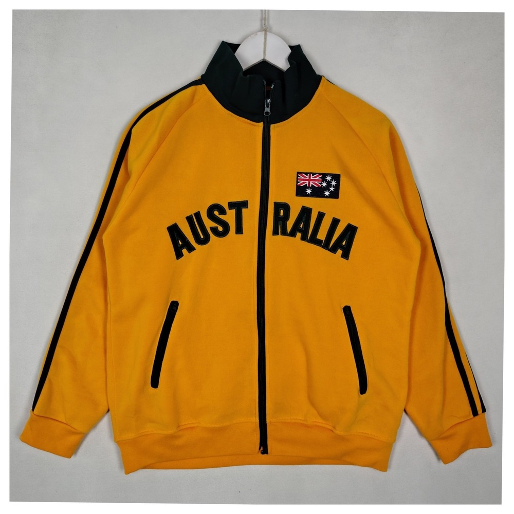 Hoxley Australia Full Zip Track Jacket Yellow Black Souvenir Sportswear L